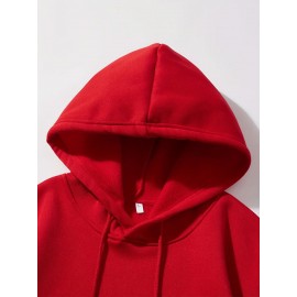 Men'S Ew People Graphic Print Hooded Sweatshirt - Oversized Loose Fit Pullover Hoodie with Kangaroo Pocket, Long Sleeve Casual Winter Warmth, with Lettering, Comfortable Casual Attire & Ideal Gift for Men (Autumn/Winter), Plus Size