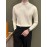 Men's Knit Sweater, Stand Collar Solid Color Novelty Pullover, Casual, Autumn Winter